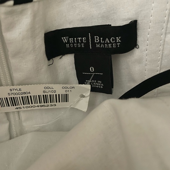 New with Tag White House Black Market Strapless Dress, Floral Leaves - Picture 4 of 6